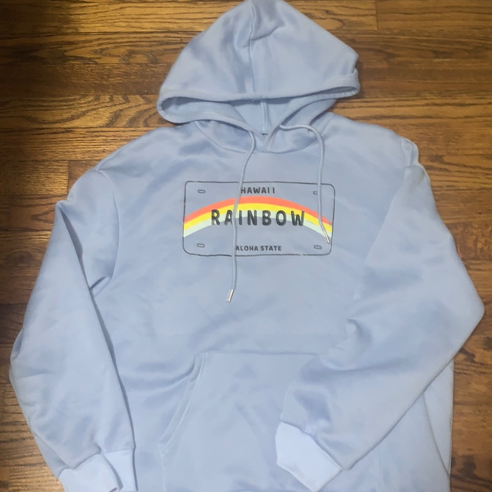 A Hawáii rainbow blue sweatshirt size:large